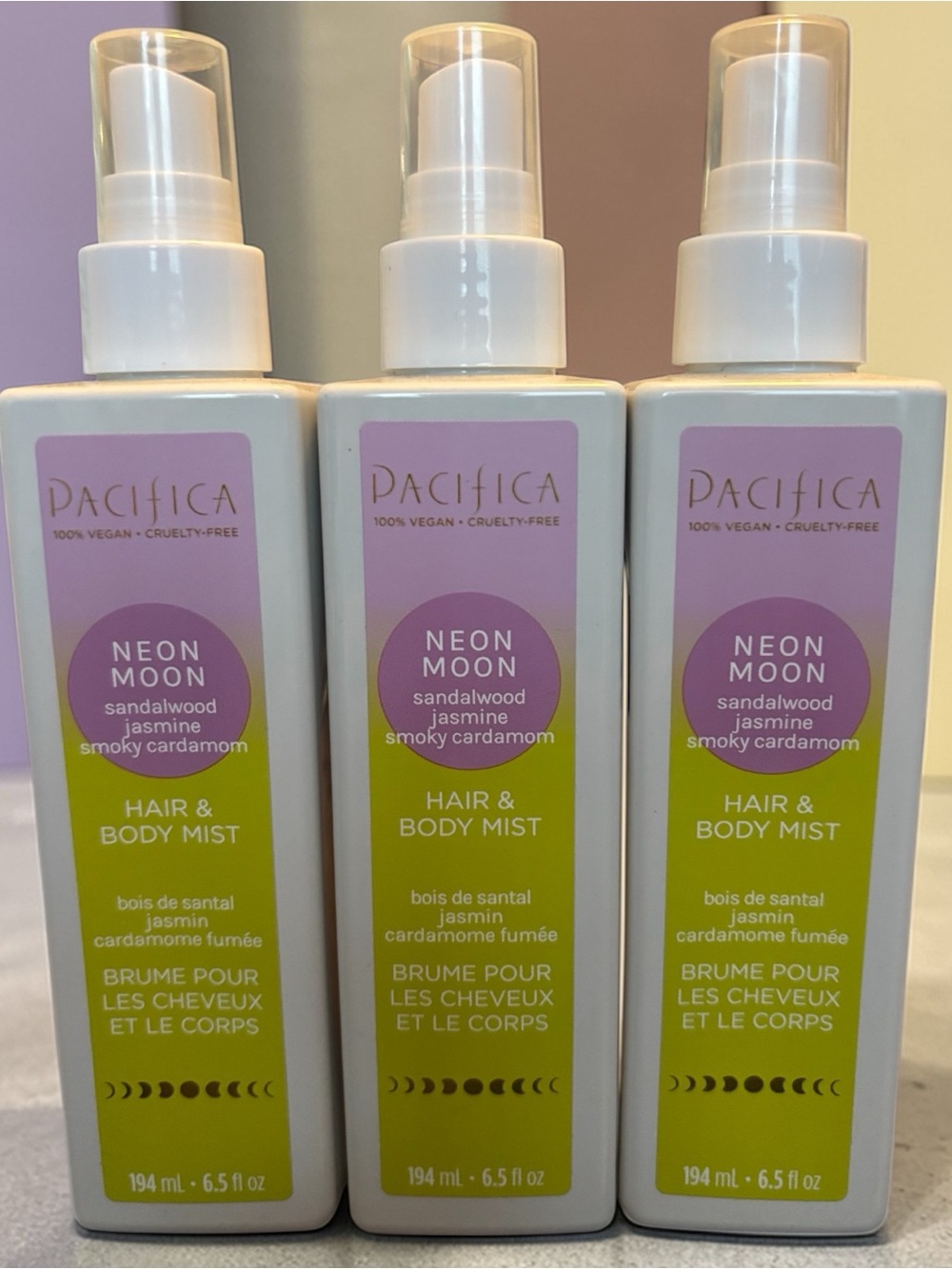 Pacifica Neon Moon Sandalwood Jasmine Hair & Body Mist x 3